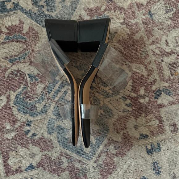 Schutz Victorie Transparent Black PVC Block Heel Sandals Size 11 - Picture 10 of 11